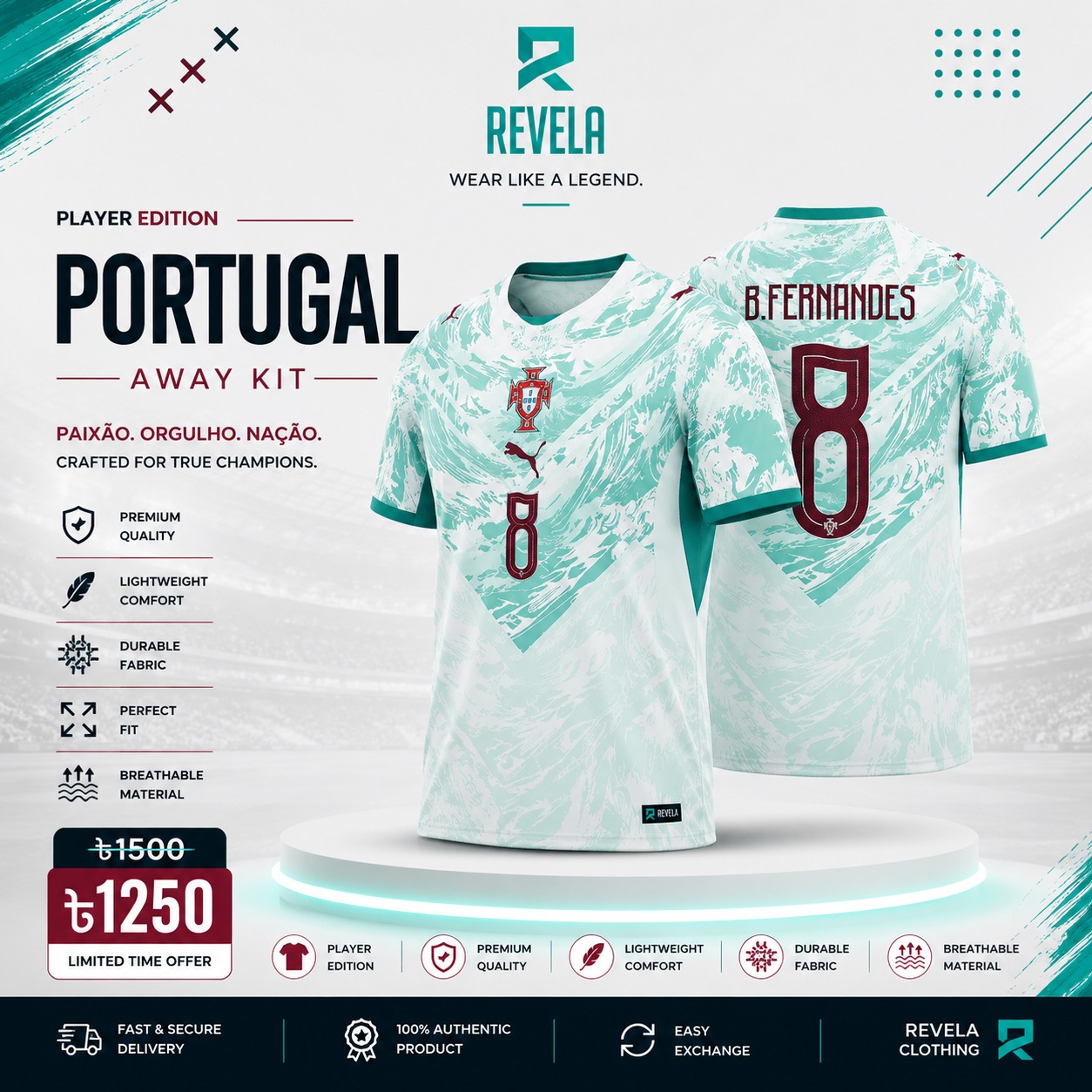 Portugal 2026 World Cup Away Jersey – Player Edition