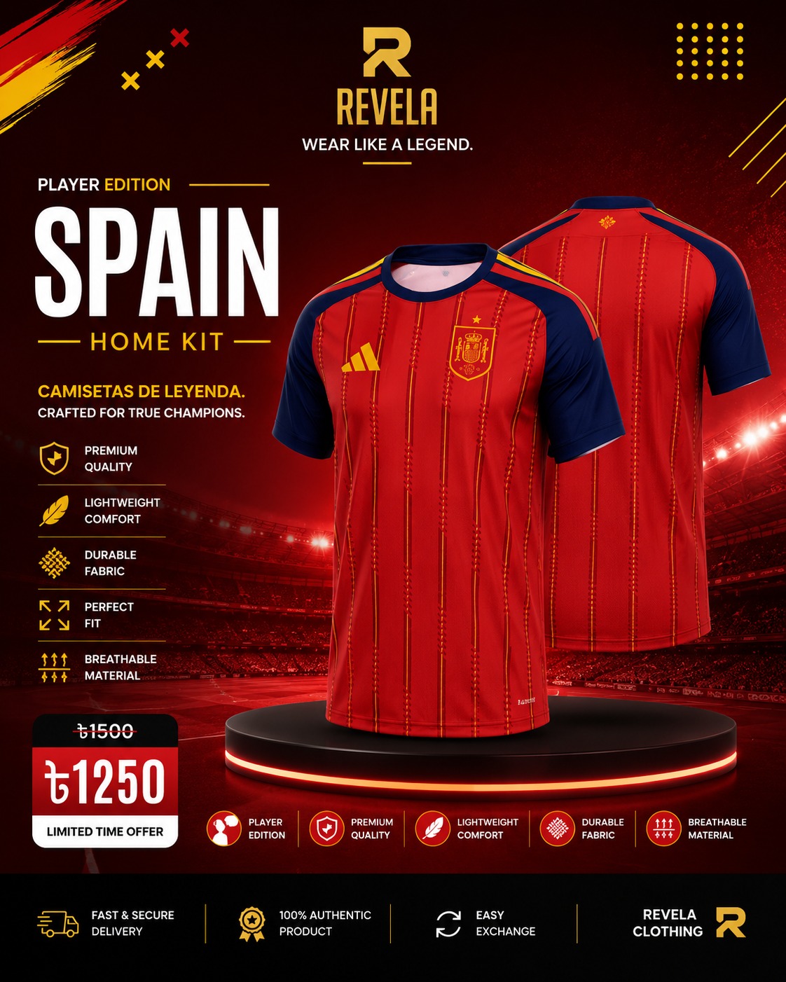 Spain 2026 World Cup Home Jersey – Player Edition